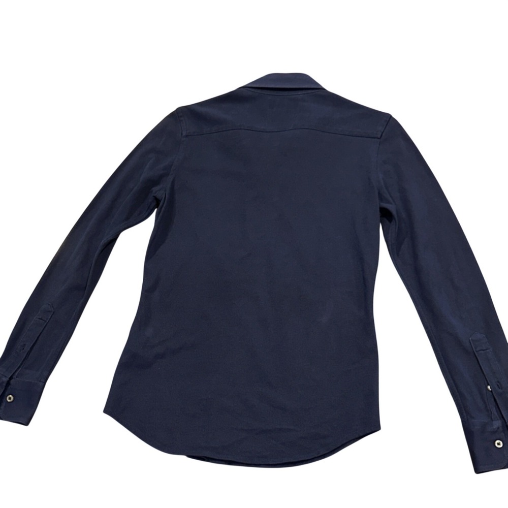 Ralph Lauren Knit Oxford Men's Navy Blue Long Sleeve Button-Up 100% Cotton Shirt - Picture 4 of 10